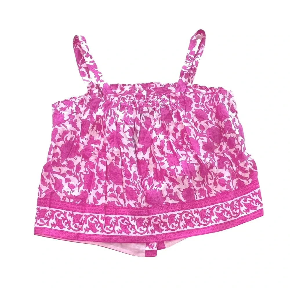 J.Crew Pink Floral Button Front Camisole Tank Top Medium‎